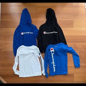4 boys champion long sleeve t shirts